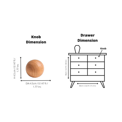 Mantara Celestial Dome Knob W-0022 is a modern wooden knob in  cherry finish, ideal for drawers, cabinets, and kitchen use.