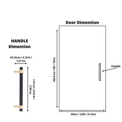  B-0064 Cleo T-Bar handle in brushed brass, sizes 50mm, 130mm, 160mm, 190mm &amp; 224mm, for kitchen cabinets, wardrobes, and drawers by Mantara.