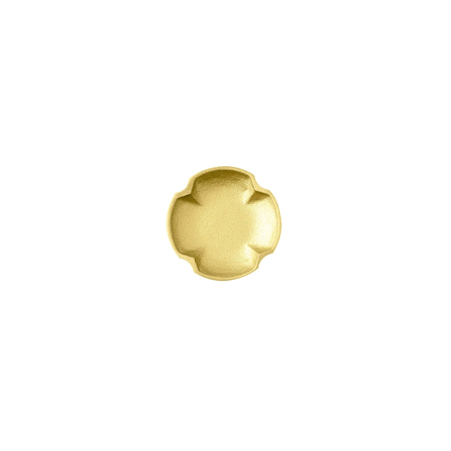 Clover knob B-0011, gold finish, Dia18mm H18mm, brushed brass, for kitchen drawers &amp; cabinets by Mantara