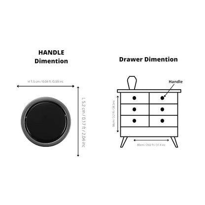 Concealed Round Handle / Knob  / Drawer knob/ Black / Zinc Alloy - M A N T A R A