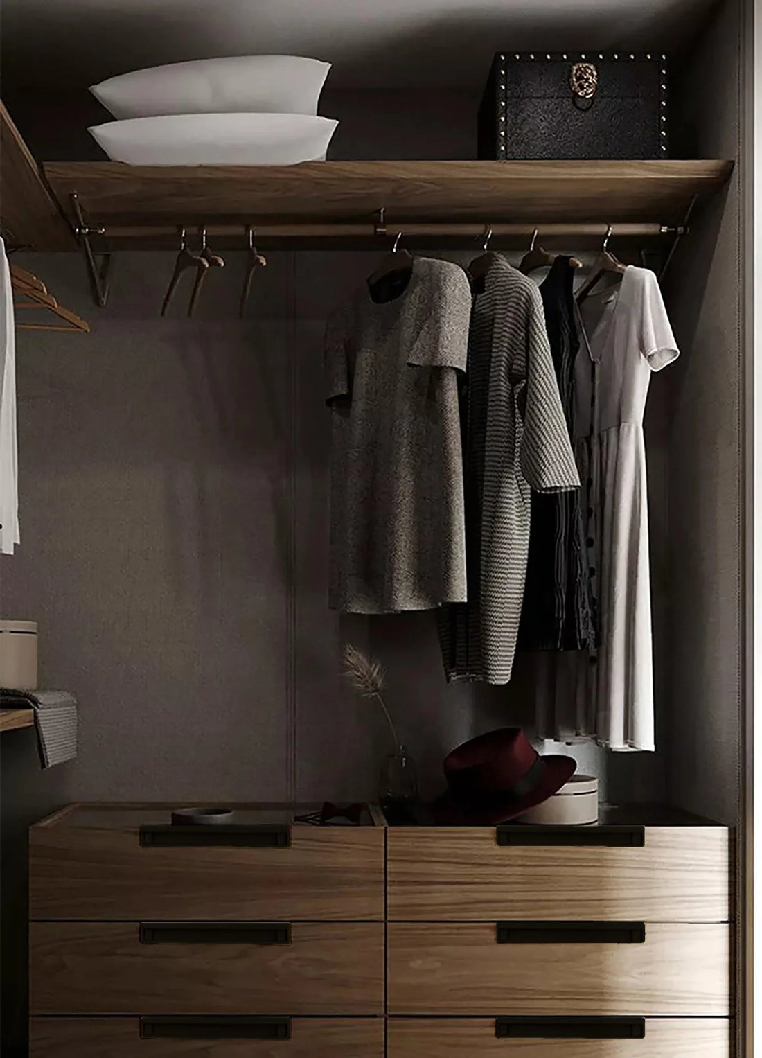 Mantara Concealed Slender Handle Z-0012 is a modern zinc handle in matte black , ideal for wardrobes and sliding doors.