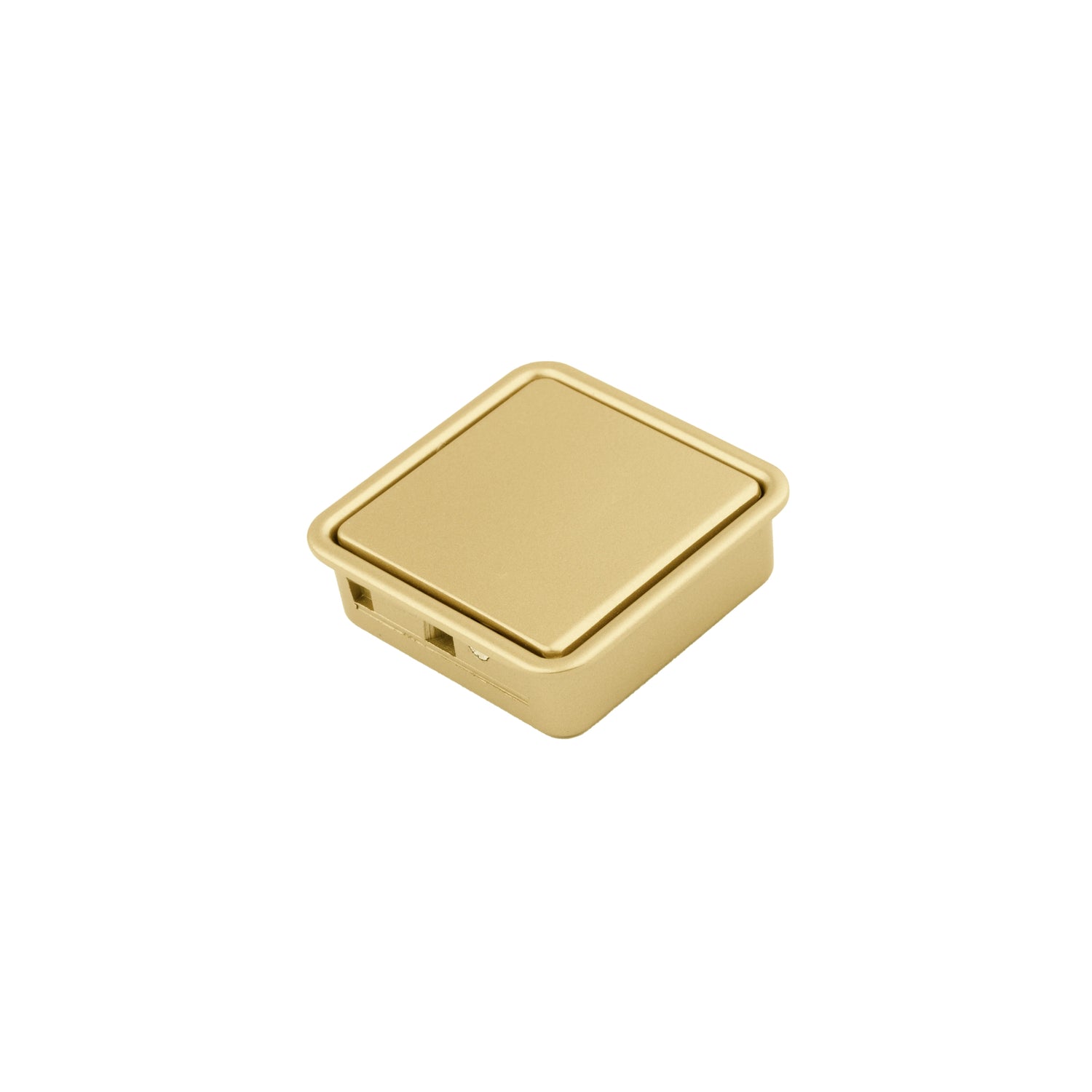 Mantara Concealed Square Handle  Z-0009 is a modern zinc alloy knob in brushed gold  ideal for drawers,dresser drawers and hooks.