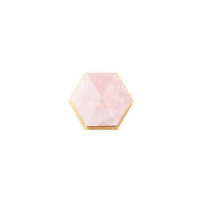 The Mantara C-0005 is a modern crystal + brass knob in pink, ideal for cabinets and wardrobes.