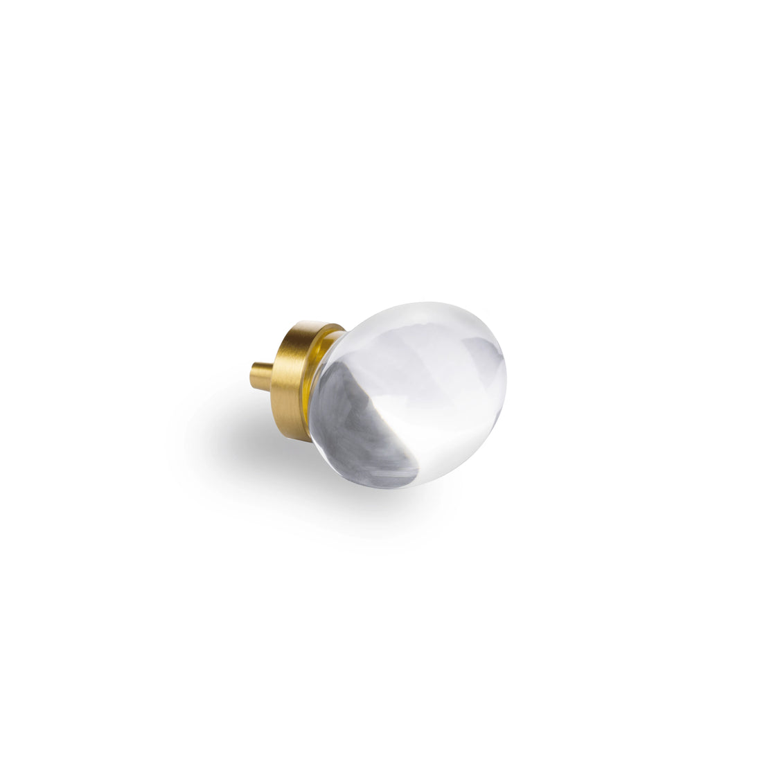 The Mantara C-0008 is a modern artificial crystal + brass knob in white/brass, ideal for wardrobes and drawers.