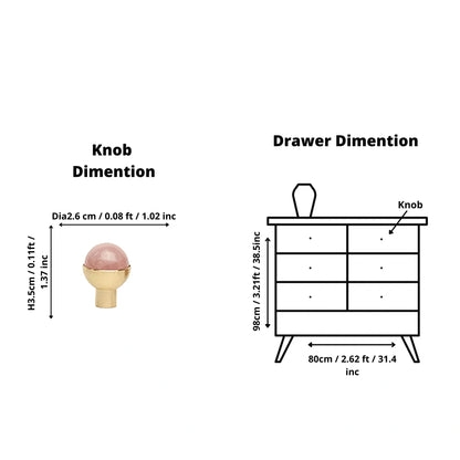 he Mantara C-0006 is a modern crystal + brass knob in pink, ideal for drawers and cabinets.