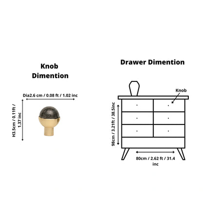 The Mantara C-0006 is a modern crystal + brass knob in black, ideal for drawers and cabinets.