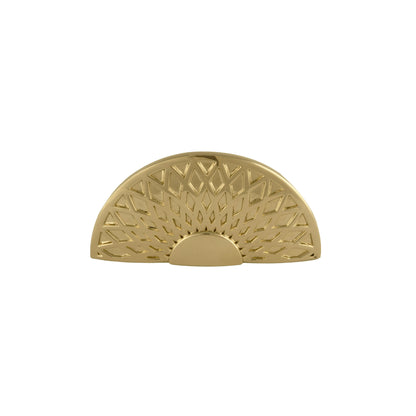 The Mantara B-0033 Drona Handle is a modern polished brass handle in gold, ideal for wardrobes, main doors, cupboards, and drawers.