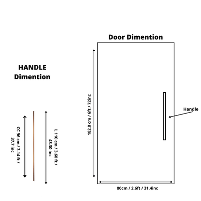 Elara handle AL-0009, gold aluminum, L1100mm CC960mm, brushed finish, for dressers &amp; cabinets by Mantara