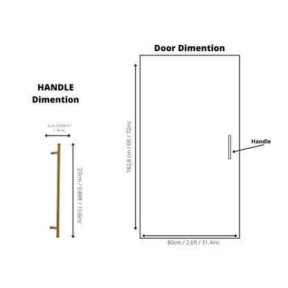 Eleanora T Bar Handle/ door Handles /cupboard handle/  wardrobe handle/ long door handle/   Gold / Brass - M A N T A R A