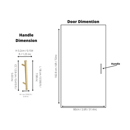 Eleanora T Bar Handle/ door Handles /cupboard handle/  wardrobe handle/ long door handle/   Gold / Brass - M A N T A R A