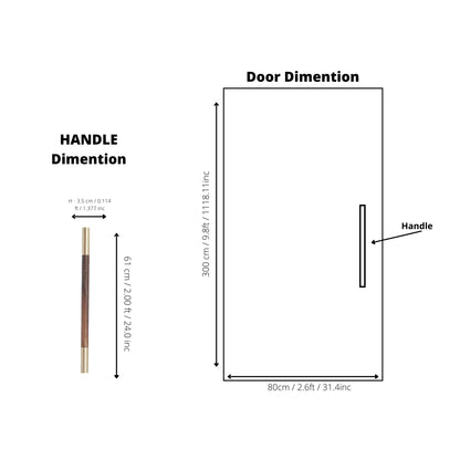 Mantara Elm Handle W-0004-H is a natural wood handle in brown with brushed brass finish, ideal for doors &amp; furniture.