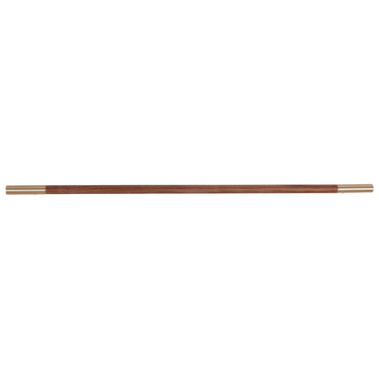 Elm Handle W-0004-H in brown natural wood with brushed brass finish, available in 305mm, 315mm &amp; 610mm sizes, ideal for wardrobes and modern furniture by Mantara.