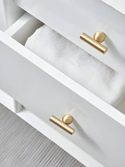 Mantara Elowen Handle B-0057 is a modern brushed brass handle in gold, ideal for cabinets, wardrobes, and kitchens.