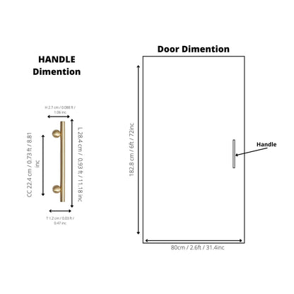 Elowen T Bar Handle Handles 50mm / Gold / Brass - M A N T A R A