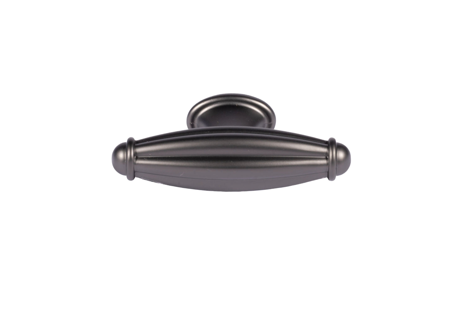 Mantara Empress Handle Z-0022 is a modern zinc alloy handle in brushed black finish, ideal for kitchen drawers, dresser drawers.