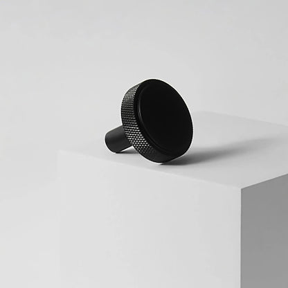 B‑0061 Enigma knob in polished brass, modern style diameter 35 mm  knob thickness and 10 mm stem, suitable for kitchen drawers, cabinets and wardrobes