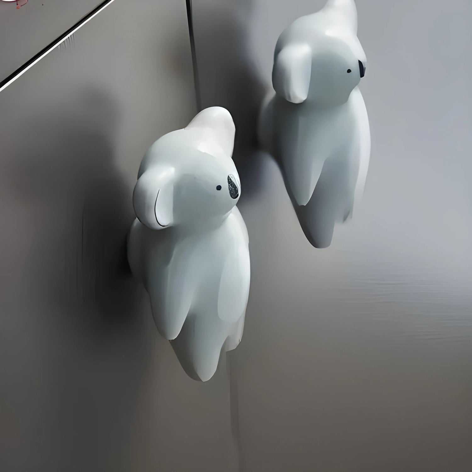 The Mantara CR-0001-Koala Koala Knob is a modern grey ceramic knob with a polished finish, ideal for wardrobes, drawers, and kids&