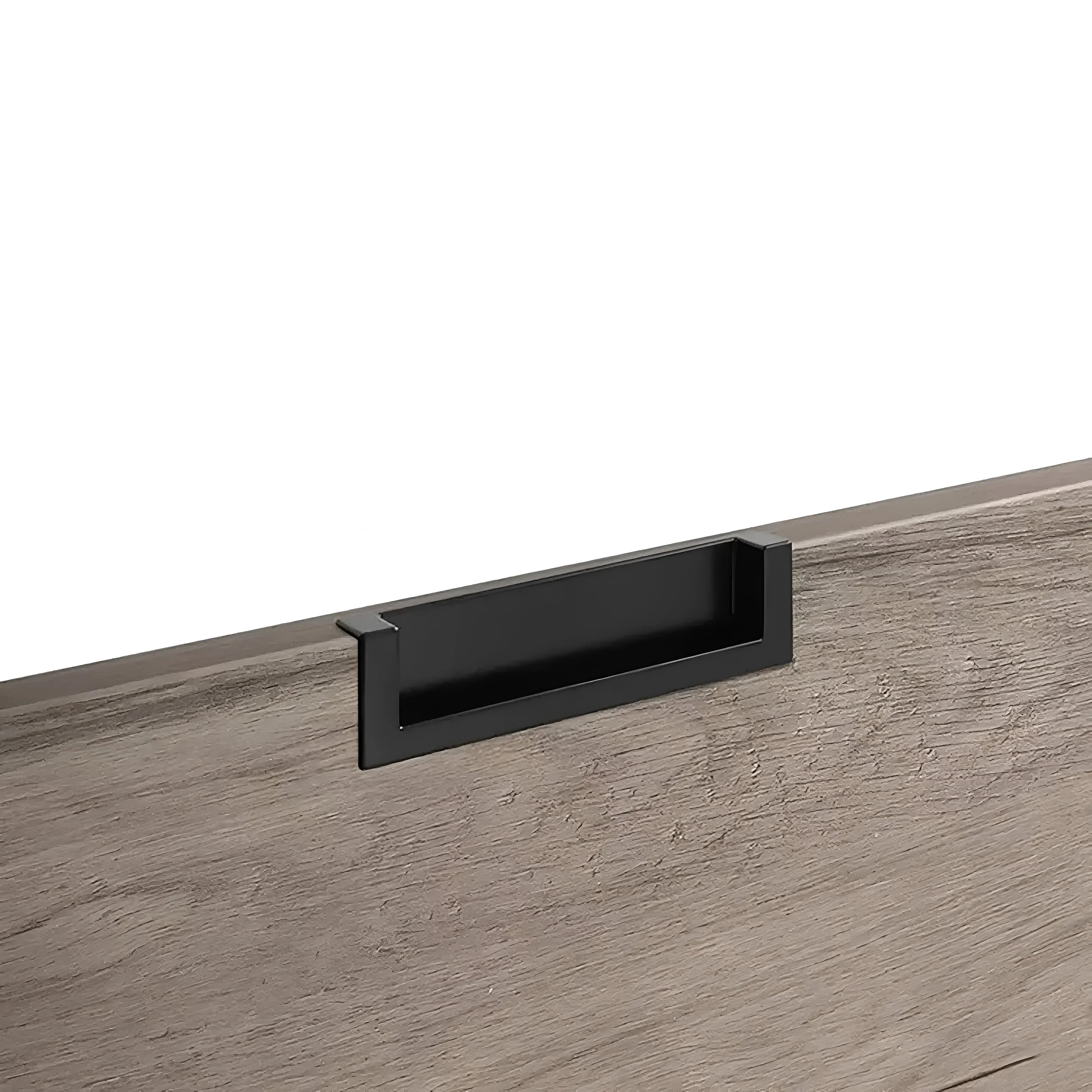Mantara Concealed Rectangular Handle Z-0013 is a modern zinc handle in matte black, ideal for wardrobes and furniture.