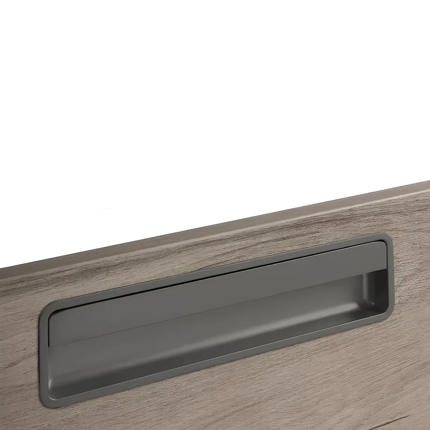 Mantara Concealed Square Handle Z-0011 is a modern zinc handle in matte black ideal for sliding doors and furniture.