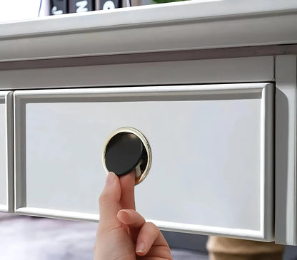 Mantara Concealed Round Handle  Z-0010 is a modern zinc handle in matte black+grey, ideal for wardrobes and doors.