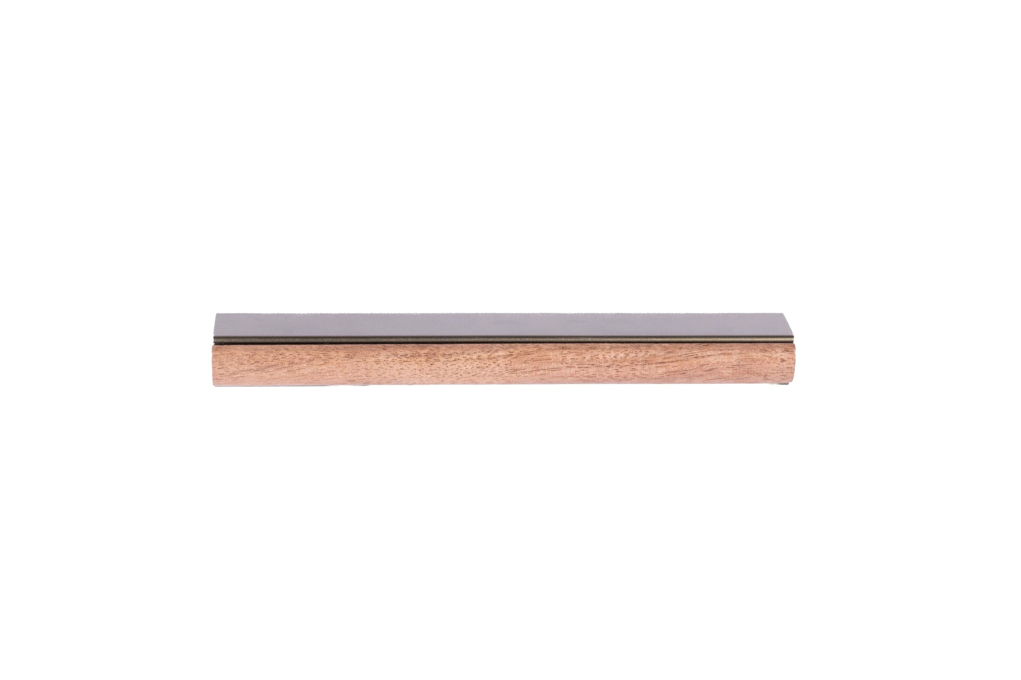 Drawer pull handle, Wood+aluminium, brown brushed finish, Mantara, Esha Handle W-0016, perfect for kitchen drawers and dressers
