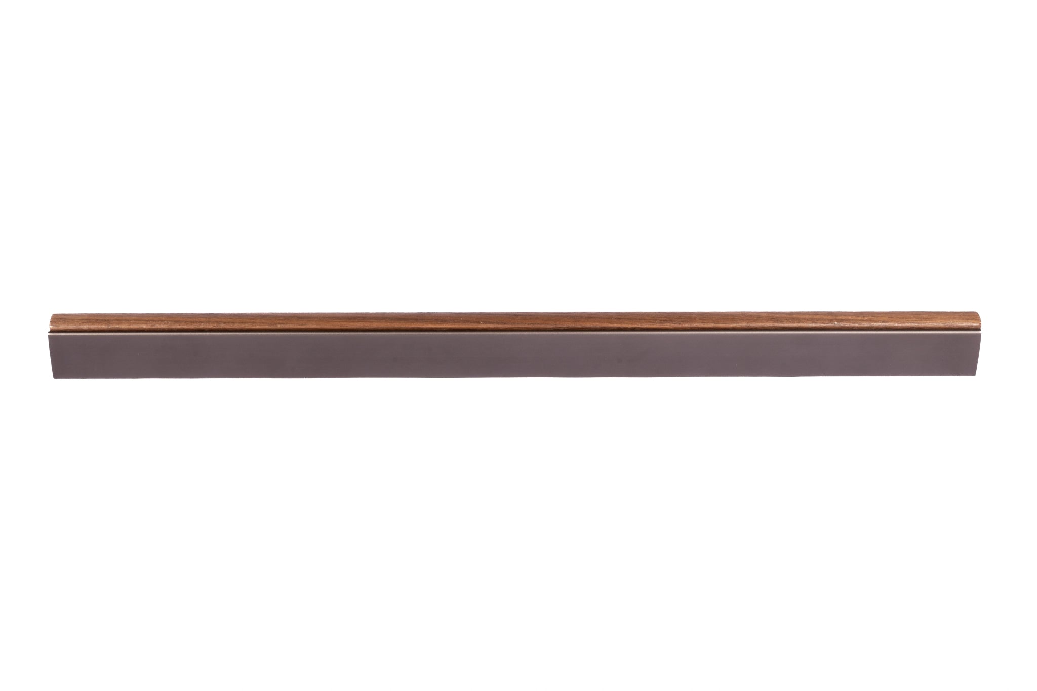 Drawer pull handle, Wood+aluminium, brown brushed finish, Mantara, Esha Handle W-0016, perfect for kitchen drawers and dressers