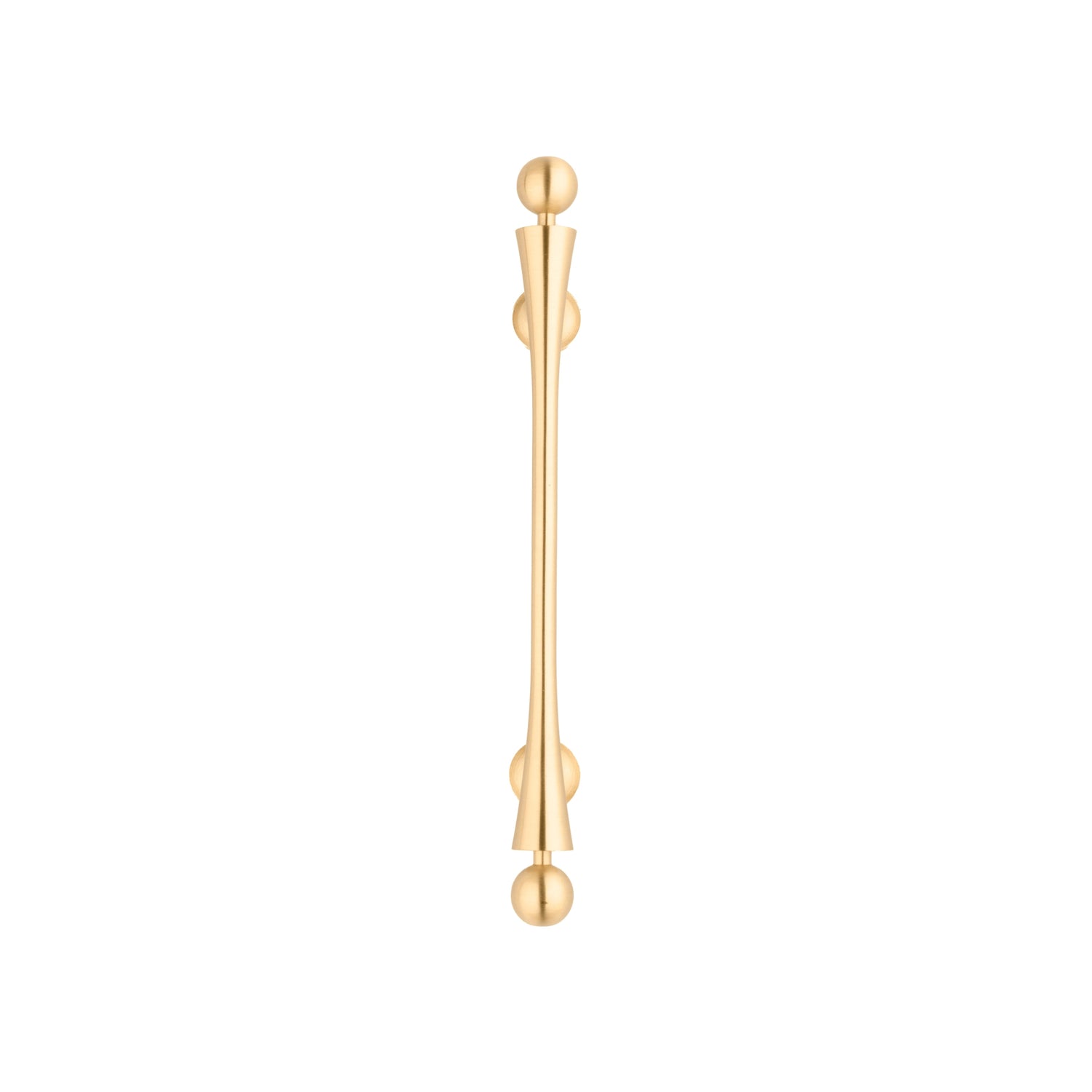 B‑0071 Felicity solid brass pull handle in brushed gold finish, available in 175 mm &amp; 206 mm lengths, ideal for wardrobes, cabinets, drawers, doors and bathrooms by Mantara.