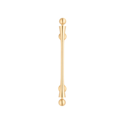 B‑0071 Felicity solid brass pull handle in brushed gold finish, available in 175 mm &amp; 206 mm lengths, ideal for wardrobes, cabinets, drawers, doors and bathrooms by Mantara.
