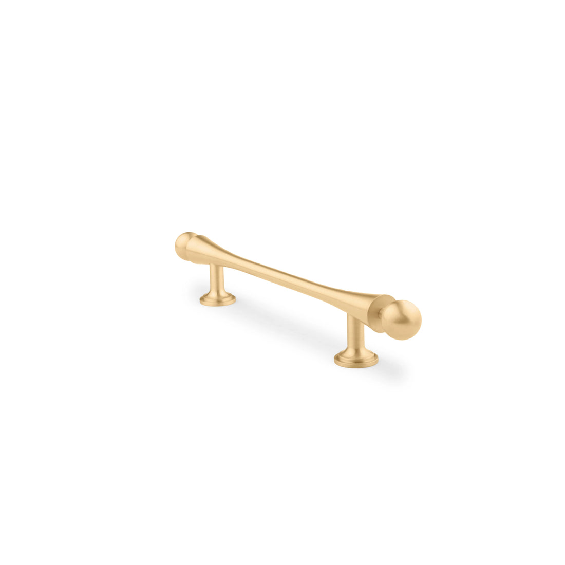 B‑0071 Felicity solid brass pull handle in brushed gold finish, available in 175 mm &amp; 206 mm lengths, ideal for wardrobes, cabinets, drawers, doors and bathrooms by Mantara.