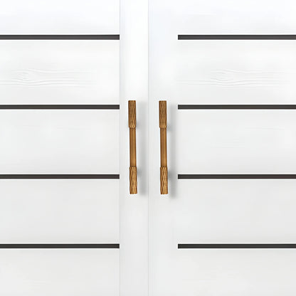 The Mantara B-0130 Ferra Handle is a modern brass handle in bronze finish, perfect for kitchen drawers, cabinets, and furniture.