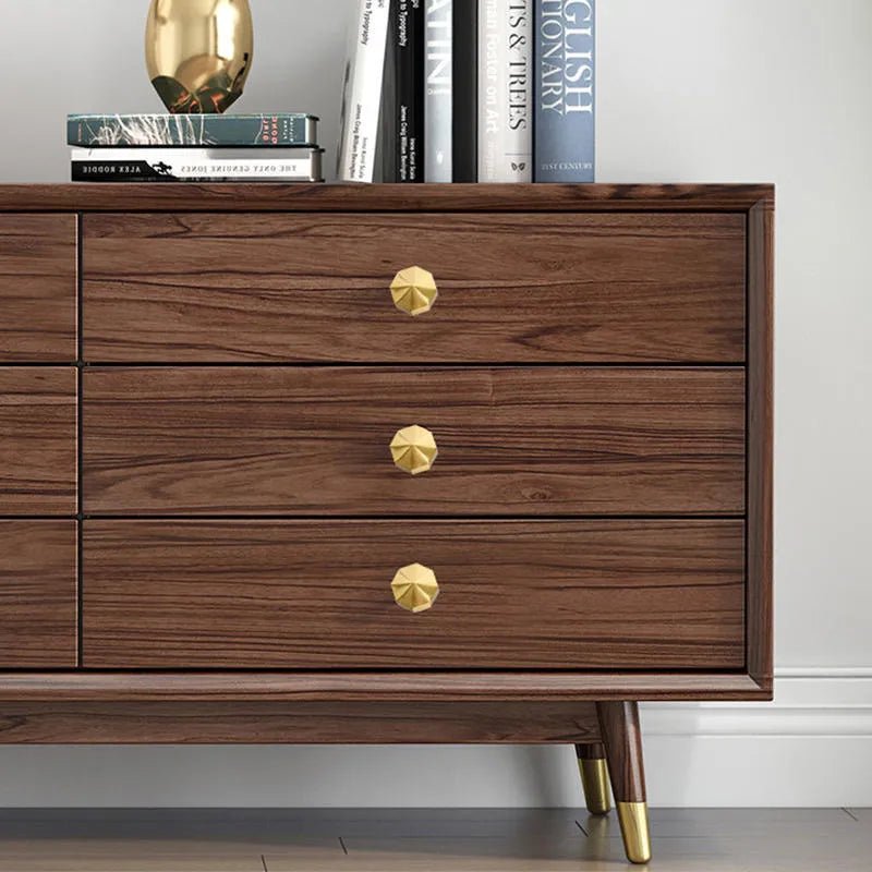Fiore knob B-0006, dark gold brass, Dia35mm H30mm, brushed finish, for drawers &amp; wardrobes by Mantara