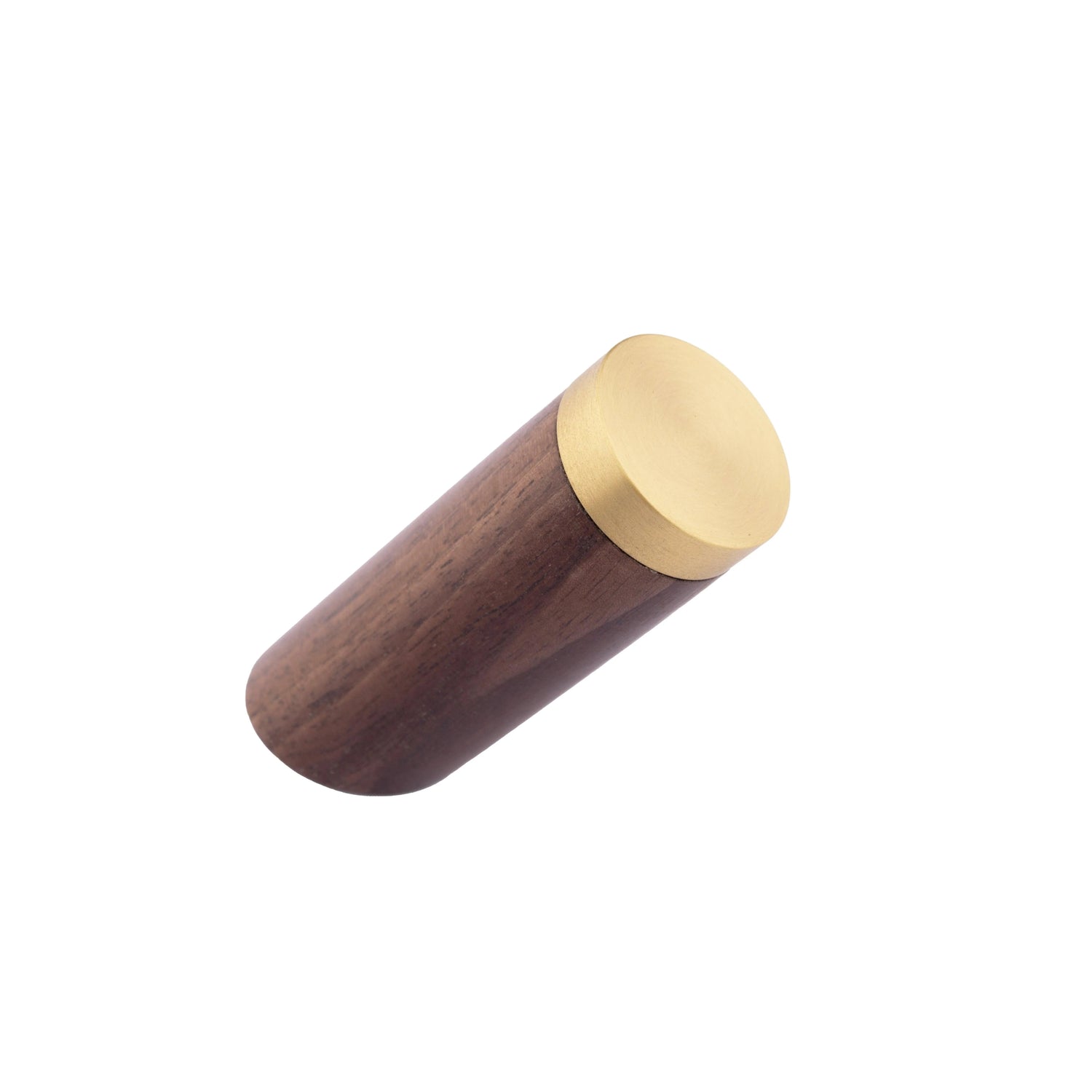 Flair Hook W-0013 in walnut &amp; polished brass, size Dia30×H68mm, ideal for home &amp; hotel spaces—by Mantara.