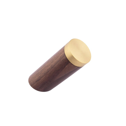 Flair Hook W-0013 in walnut &amp; polished brass, size Dia30×H68mm, ideal for home &amp; hotel spaces—by Mantara.