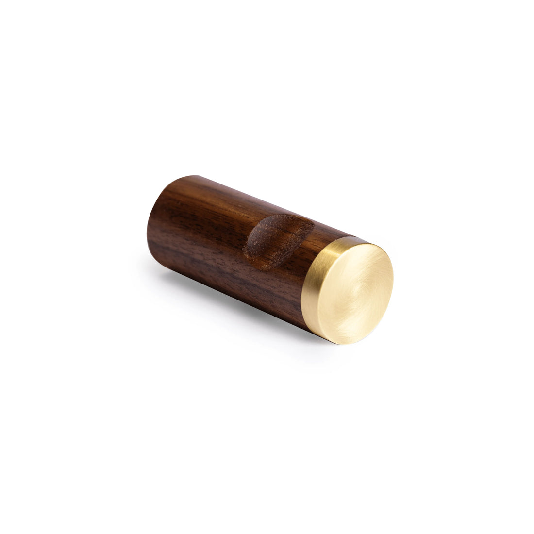 Flair Hook W-0013 in natural wood &amp; polished brass, size Dia30×H68mm, ideal for home &amp; hotel spaces—by Mantara.