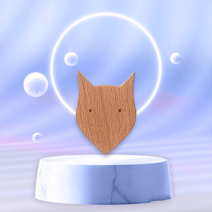 Mantara Fox Hook W-0024 is a modern wooden knob and wall hook in brushed walnut ideal for kids&
