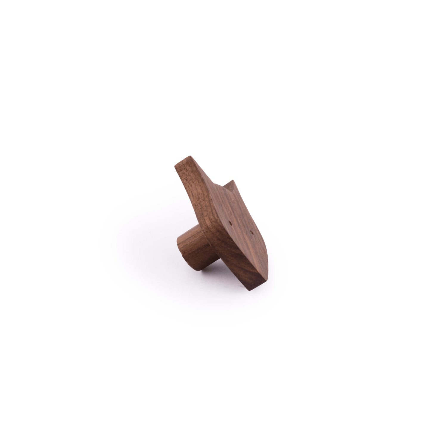 Mantara Fox Hook W-0024 is a modern wooden knob and wall hook in brushed walnut  finish, ideal for kids&