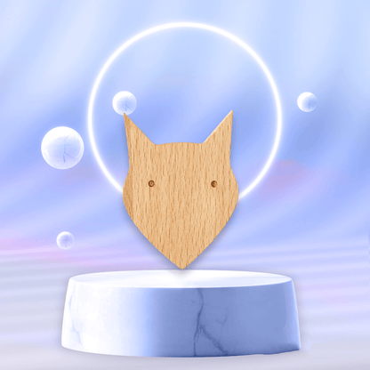 Mantara Fox Hook W-0024 is a modern wooden knob and wall hook in brushed  beige finish, ideal for kids&