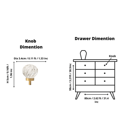 The Mantara C-0011 is a modern knob in white/brass, ideal for kitchens, cabinets, and drawers.