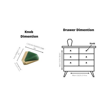 Mantara Gable Knob Z-0001 is a modern zinc alloy and agate knob in  green, ideal for cabinets and drawers.
