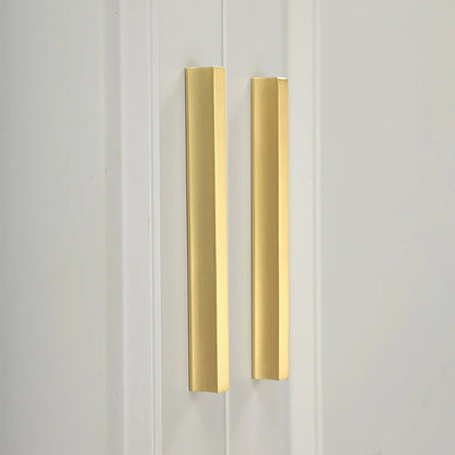  B‑0078 Galactic handle in brushed brass, available in sizes from 32 mm to 400 mm, sleek modern pull for wardrobes, doors, drawers and kitchen cabinets by Mantara.