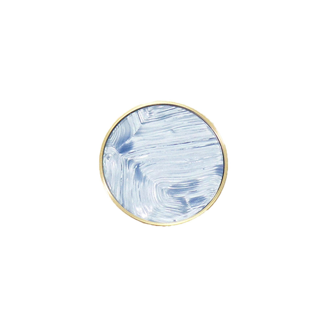Galaxy knob made of acrylic and brushed brass in Shell Blue, Yellow Snow, Magic Shell, Dark Green, Cloud Mist and Water Mist, model A-0005 by Mantara, A-0005.
