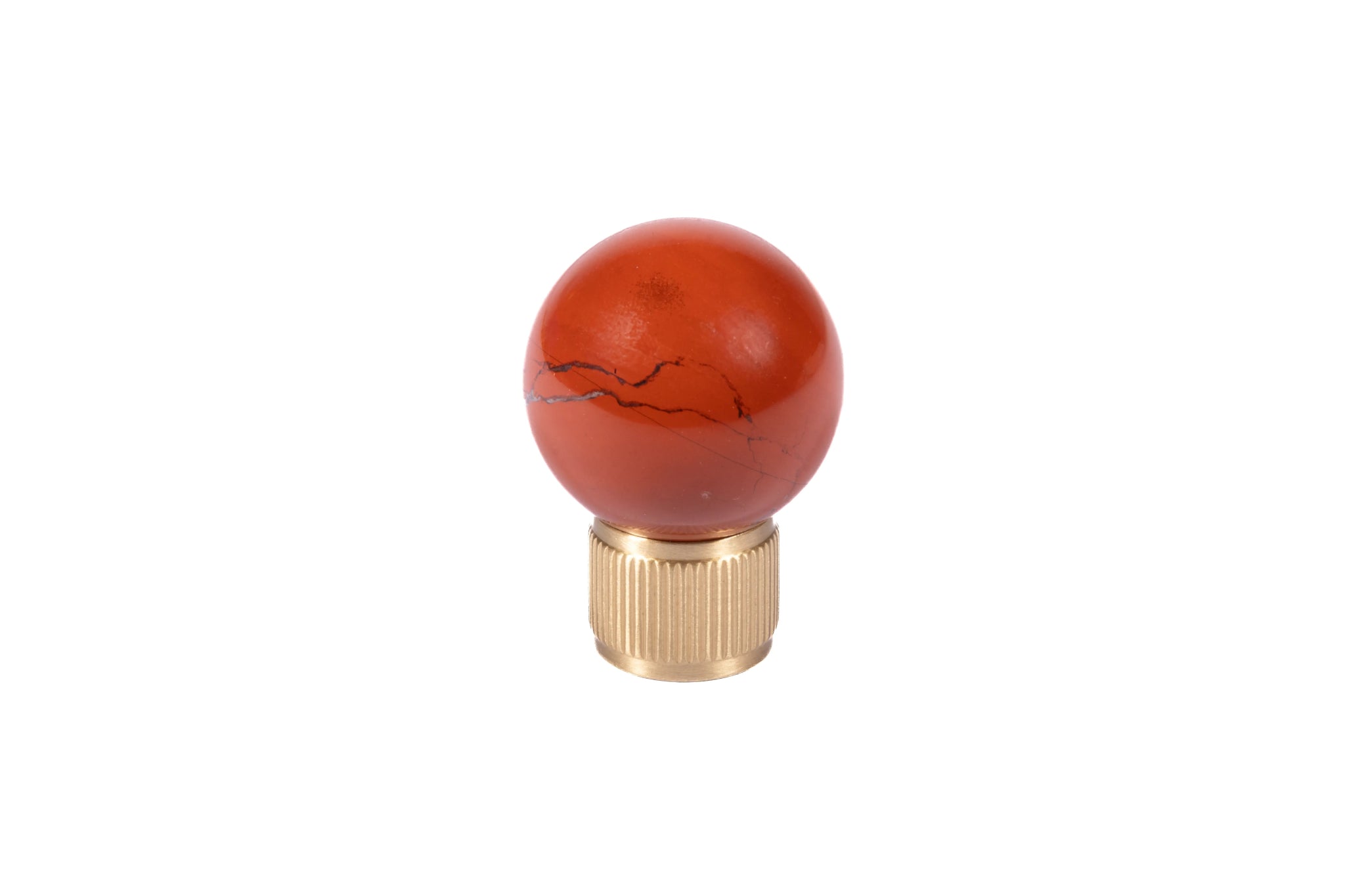The Mantara C-0028 Geodelle Knob is a modern crystal knob in red, perfect for drawers, cabinets, and wardrobes.