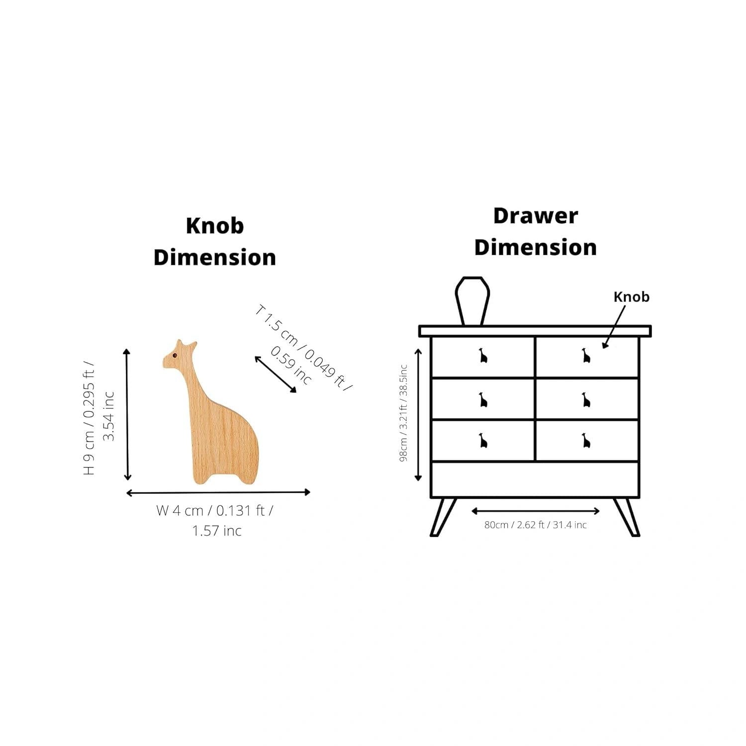 Mantara Giraffe knob W-0024 is a modern beige  wooden knob, ideal for kids’ rooms, drawers, and cabinets.