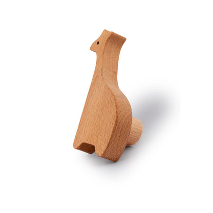 Mantara Giraffe knob W-0024 is a modern beige  wooden knob, ideal for kids’ rooms, drawers, and cabinets.