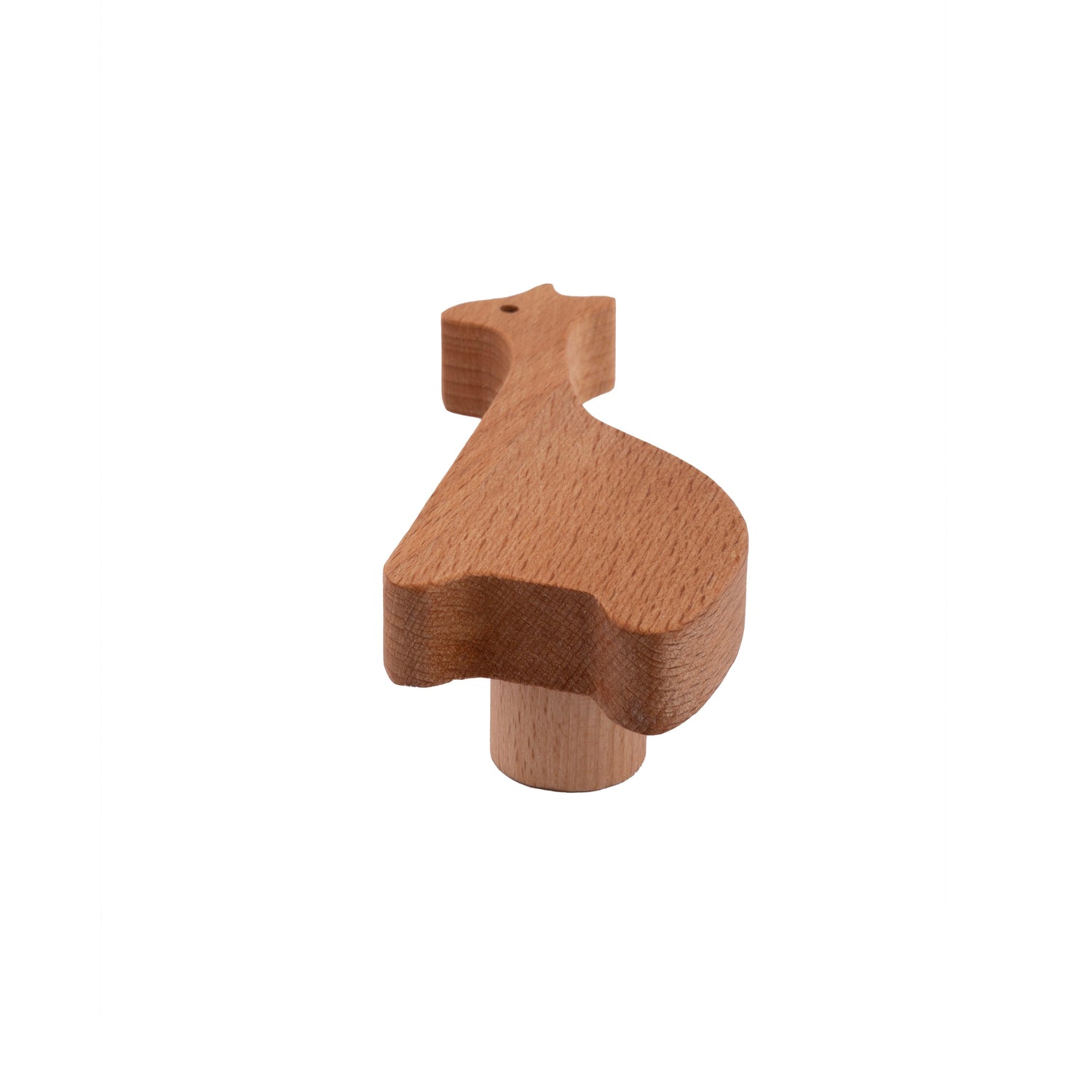 Mantara Giraffe knob W-0024 is a modern beige  wooden knob, ideal for kids’ rooms, drawers, and cabinets.