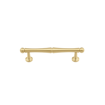 B‑0069 Giselle modern brass pull handle in brushed gold, available in 129 mm, 160 mm, 225 mm &amp; 265 mm lengths, ideal for cupboards, drawers, kitchens and bathrooms by Mantara.