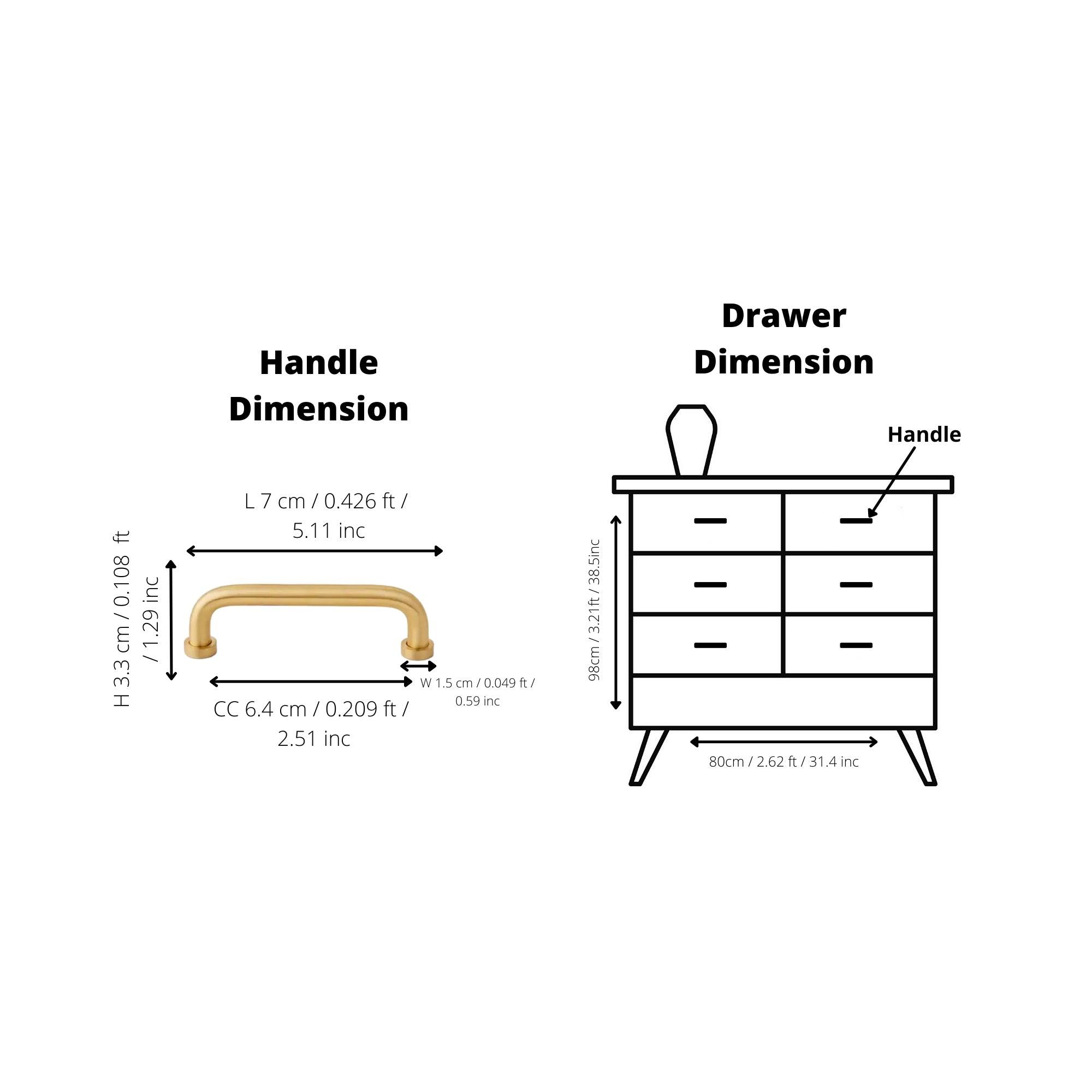 The Gleam Handle by Mantara B-0106 is a brushed brass handle in gold, ideal for furniture, wardrobes, and kitchens.