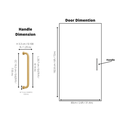 The Gleam Handle by Mantara B-0106 is a brushed brass handle in gold, ideal for furniture, wardrobes, and kitchens.