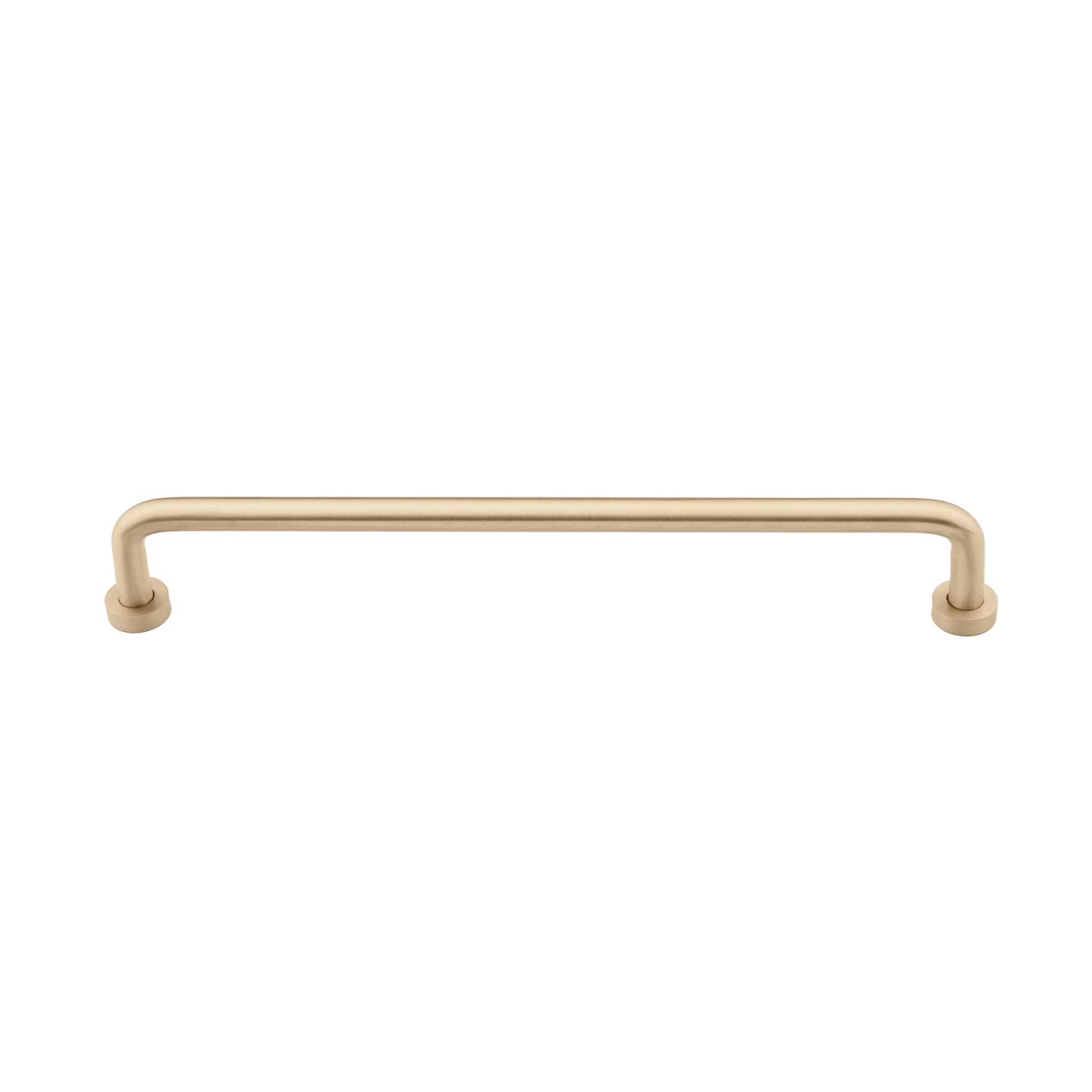 The Gleam Handle by Mantara B-0106 is a brushed brass handle in gold, ideal for furniture, wardrobes, and kitchens.
