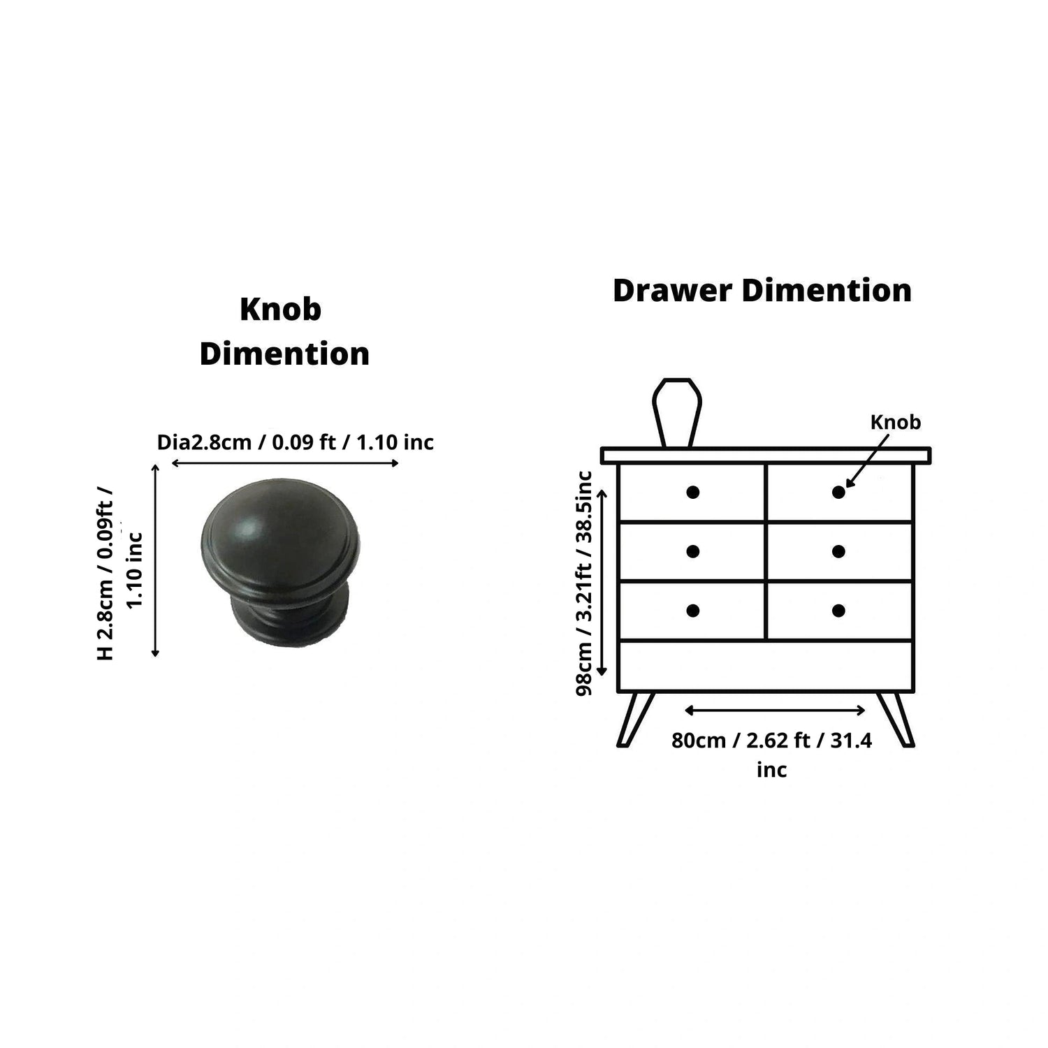 Mantara Black Button Knob Z-0002 is a modern zinc alloy knob in matte finish, ideal for wardrobes and furniture.